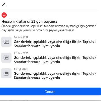 Facebook Hesabım Kısıtlandı
