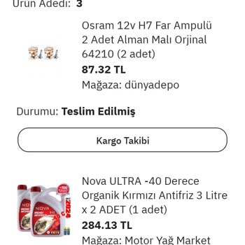 Dünya Depo Siparişin Eksik Gönderilmesi!