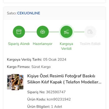 Sürat Kargo Bu Ürünün İptal Edilmesini İstiyorum!