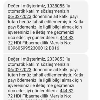 HDI Fibaemeklilik Otomatik Katılım İptal