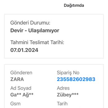 Birgündekargo Teslim Edilmedi Acil