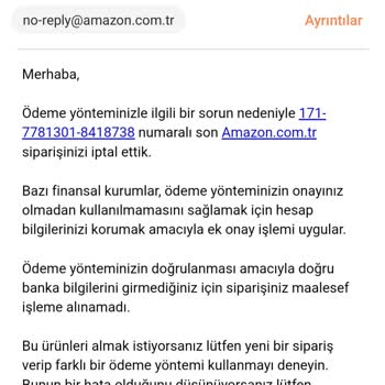 Amazon Alışveriş Platformunda Sipariş İptali Ve Ödeme Sorunu