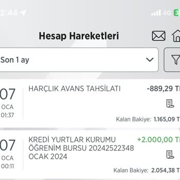Kredi ve Yurtlar Kurumu Ziraat Harçlık Avans