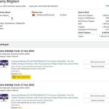 Amazon.com.tr Söz Verdiler Ama Yerine Getirmiyorlar