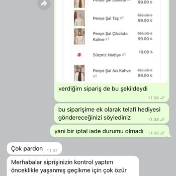 Qafiye Prive Sipariş Edilen Şalların Gönderilmemesi Üzerine Şikayet