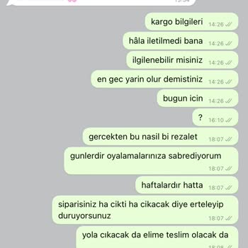 Qafiye Prive Sipariş Edilen Şalların Gönderilmemesi Üzerine Şikayet