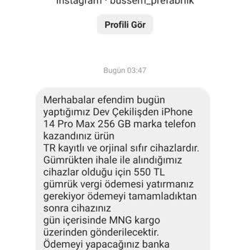 Busem Prefabrik (Bussem_prefabriik) Prefabrik Ev Ve İphone Verileceğini Vaat Ediyor.