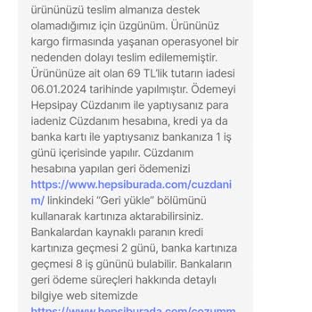 Hepsiburada İzinsiz İptal Kargo