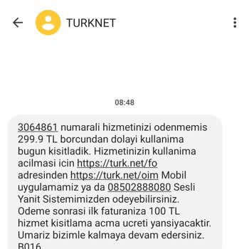 TurkNet Açma Kapama Bedeli