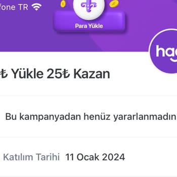 Hadi TOM Pay 50 Tl Yükle 25 TL Nakit İade Kampanyasından Yararlanamadım