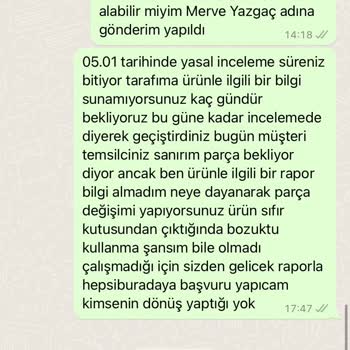 Xiaomi Kusurlu Ürün Teslimatı