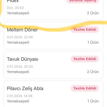 Yemeksepeti Online Ödeme Sonrası Sipariş Sorunu Ve Para İadesi Talebi