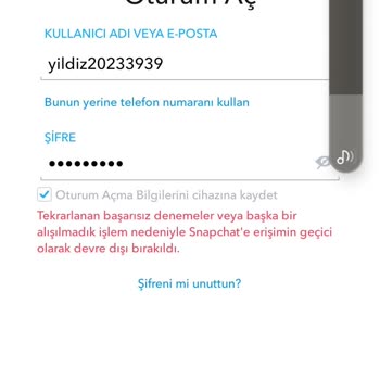 Snapchat Tekrarlanan Başarısız Giriş Hatası