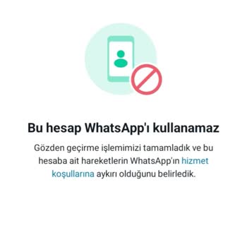 WhatsApp Hesabın Engellendi Uyarısı
