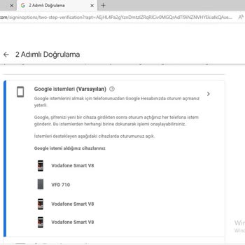 Google Hesabıma Tanımlı Cihazların Silinip Kaldırılmasını İstiyorum