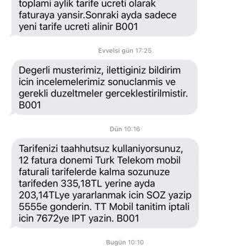 Türk Telekom İstemediğim Pakete Dahil Edildim Eski Paketime Fazla Ücret Alındı