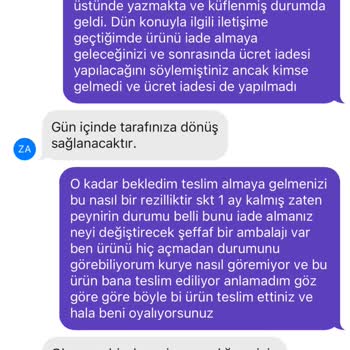 Getir Küflü Ürün İade Mağduriyeti