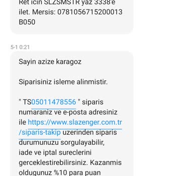 Slazenger Ücret İadesi Yapılmaması
