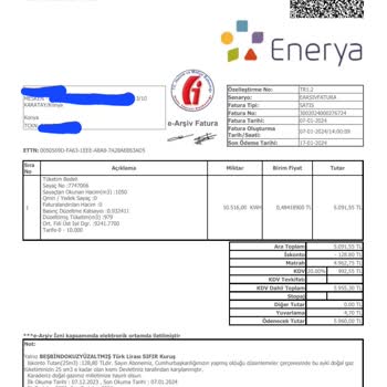 Enerya Konya Enerya Yüksek Tutarlı Fatura Şikayeti