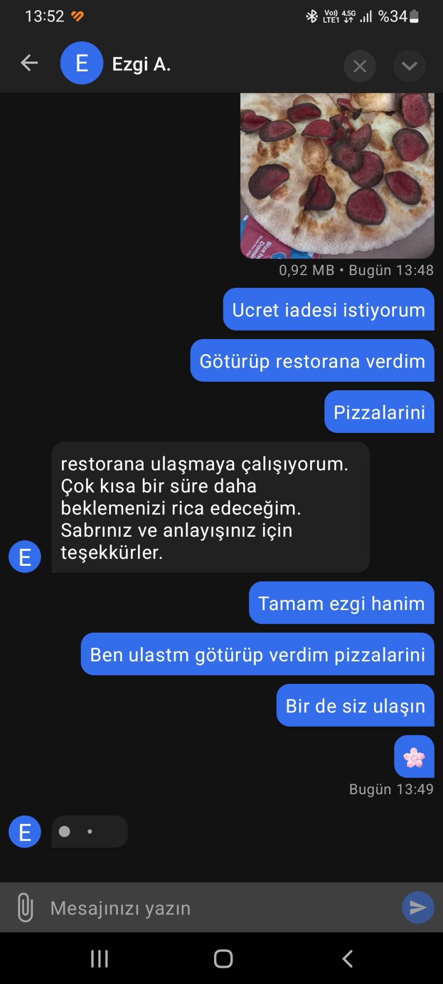 Domino s Pizza orum ubesi L tfen Hatan zdan D n n ikayetvar