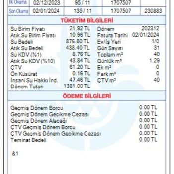 İSKİ Yüksek Su Faturası