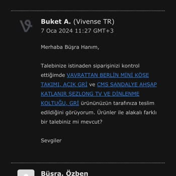 Vivense Müşteri Hizmetleri Mağduriyeti