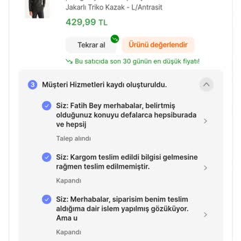 hepsiJET Teslim Sorunu Hk.