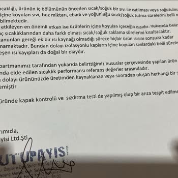 Stanley Termos Sıcak Suyu 1 Saat Sonra Soğutuyor