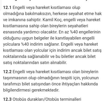Kamil Koç Engelli İndirimi Hatası