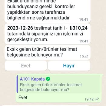A101 İade Yapmaması Ve İlgilenmemesi