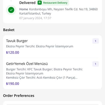 Getir Uygulaması Ve KFC Firması Şikayeti