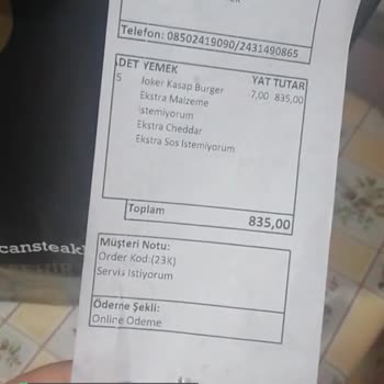 Ercan Burger Fiyaskosu, Fişler Karışmış