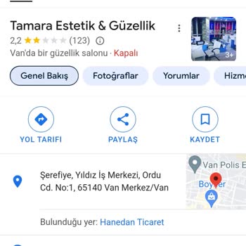 Van Tamara Güzellik Merkezi Şikayet Var