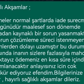 Sefamerve Uygulama Üzerinden Alınan Montun İade Süreci Sorunları