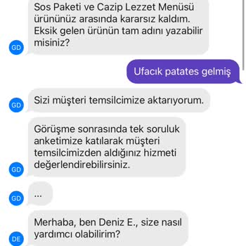 Getir-Popeyes Eksik Ürün Şikayeti