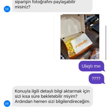 Getir-Popeyes Eksik Ürün Şikayeti