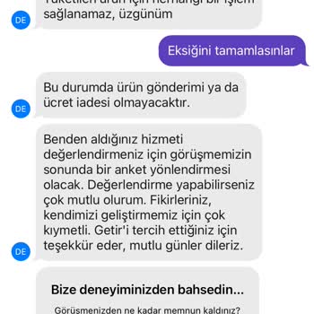 Getir-Popeyes Eksik Ürün Şikayeti