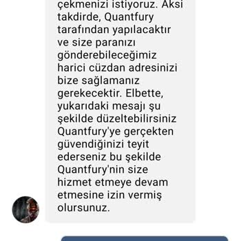 Quantfury Pozisyon Zararı Ve Destek Eksikliği
