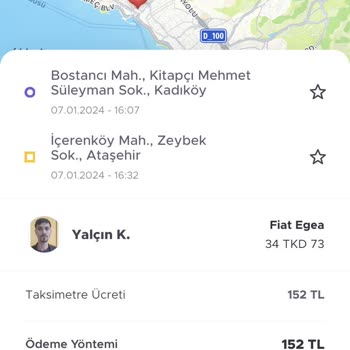 BiTaksi Şoförün 2 Kere Ücret Alması