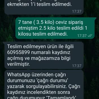 Sinop Gelincik Migros Her Siparişim Eksik Geliyor.