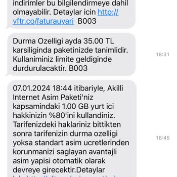 Vodafone Otomatik İnternet Paketi Alması
