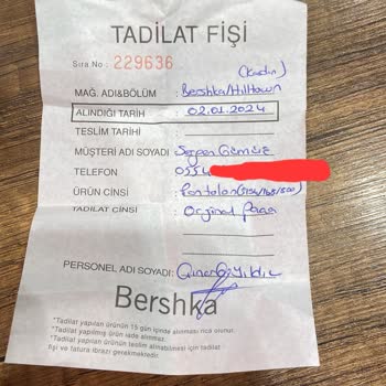 Bershka Pantolon Tadilatı Yapılmaması