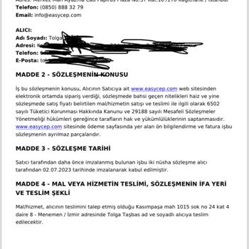 EasyCep İlgisizliği Ve Verilen Sözlerin Tutulmaması