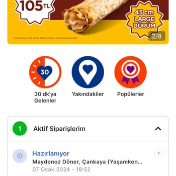 Maydonoz Döner Siparişi Teslimat Süresini Aşaraktan Getiriyorlar