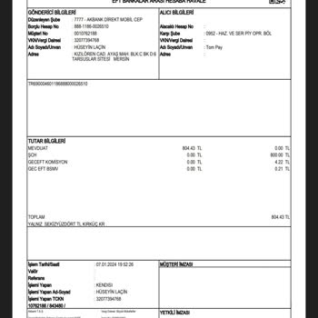 Hadi TOM Pay Para Gönderimi Alınmadı