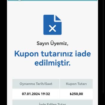Nesine Bahis Sitesinde Tutan Kuponumun İptal Edilmesi