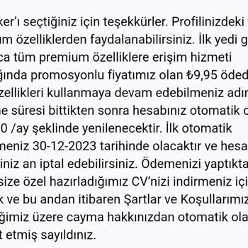 Cvmaker.com.tr Benden İzinsiz Paramı Çekmiş
