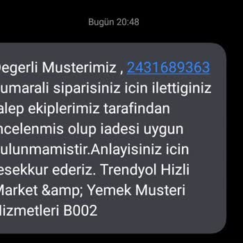 Trendyol Yemek Yanlış Gelen Yemek Hatasını Düzeltmedi