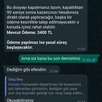 Ulaş Öztürk (Instagram: ulasozturkyatirim) Telefon Dolandırıcılığı Şikayeti