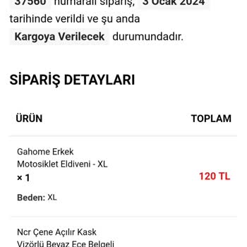 Motoking Kaskla Eldiveni Kargoya Ver